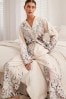 Cream Flannel Button Through Pyjamas