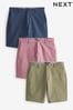 Blue/Pink/Stone Stretch Chino Shorts 3 Pack