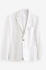 Light Grey Linen Blend Blazer, Slim Fit