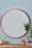 Pink Scalloped Round Wall Mirror 60x60cm