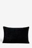 Black 40 x 59cm Soft Velour Cushion, 40 x 59cm