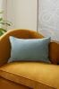 Slate Teal Blue 40 x 59cm Soft Velour Cushion, 40 x 59cm