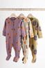 Lilac Purple Baby Sleepsuits 3 Pack (0mths-3yrs)