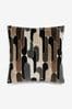 Monochrome 59 x 59cm Retro Cut Velvet Cushion, 59 x 59cm