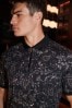 Black Paisley Print Polo Shirt