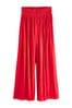 Red Satin Wide Leg Trousers