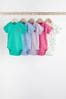 Multi Bright Baby Short Sleeve Rib Bodysuits 5 Pack