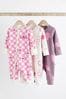 Pink Footless Baby Sleepsuits 3 Pack (0mths-3yrs)