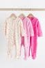 pink/creme - Baby-Schlafanzüge mit Zwei-Wege-Reißverschluss im 3er-Pack (0-3yrs)