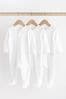 White Essential Zipped Baby Sleepsuits 3 Pack (0-2yrs)