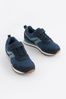 Navy Blue One Strap Elastic Lace Trainers