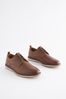 Tan Brown Leather Wedge Derby Shoes