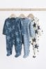 Sterne, Marineblau - Baby Schlafanzüge mit Reißverschluss im 3er-Pack (0 Monate bis 2 Jahre)