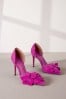 Pink Signature Leather Corsage Point Toe Heeled Shoes