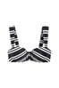 Black/White Stripe Shaping Padded Wired Bandeau Bikini Top