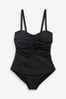 Black DD+ Wired Bandeau Tummy Control Swimsuit