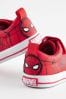 Rot - Spiderman Touch Fastening Elastic Lace Trainers, Standard Fit (F)