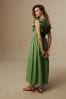 Laura Ashley Midaxi-Kleid aus Leinenmischung mit Spitzenbesatz