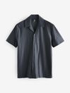 Slate Grey Textured Jersey Short Sleeve Shirt