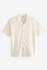 White Textured Jersey Short Sleeve Shirt