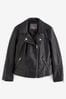 ONLY Curve Black Faux Fur Leather Biker Jacket