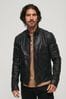 Superdry Black Leather Racer Jacket