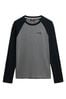 Superdry Grey/Black Essential baseball Long Sleeve Top