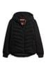 Superdry Charcoal Black Hooded Storm Hybrid Padded Jacket