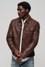 Superdry Brown 70s Leather Jacket