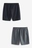 Marineblau - Schmale Passform - Zip Pocket Jersey Shorts, Slim Fit