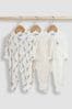 JoJo Maman Bébé Cream Giraffe 3-Pack Sleepsuits