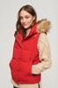 Superdry Red Everest Faux Fur Puffer Gilet