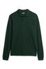 Superdry Green Long Sleeve Cotton Pique Polo Shirt