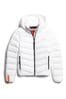 Superdry White Hooded Microfibre Padded Jacket