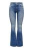 ONLY Blue Mid Rise Stretch Flare Blush Jeans