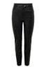 ONLY Black Petite High Waisted Faux Leather Workwear Trousers