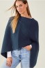 Accessorize Blue Ribbed Poncho