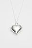 Simply Silver Sterling Silver 925 Polished Puff Heart Necklace