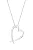 Simply Silver Sterling Silver Tone 925 Open Heart Pendant Necklace