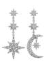 Mood Silver Plated Mix And Match Stars And Moon Drop Earring