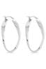 Simply Silver Sterling Silver Tone 925 Polished Oval Twist Hoop Earrings