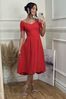 Jolie Moi Red Lenora Fit & Flare Midi Dress
