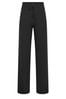 Long Tall Sally Black Ribbed Tie Waist Wide Leg Trousers
