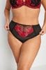 Yours Curve Red Hallie Embroidery Knickers