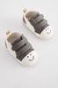 Black/White Happy Two Strap Baby Trainers (0-24mths)