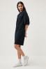 Fred Perry Gathered Sleeve Black Dress