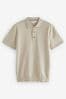 Neutral Slim Fit Knitted Short Sleeve Polo Shirt