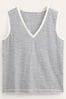 Boden Cream Regular V-Neck Slub Vest