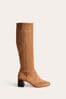 Boden Brown Heeled Stretch Knee High Boots