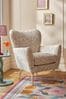 Multi Coloured Chenille Natural Wilson II Highback Armchair, Regular